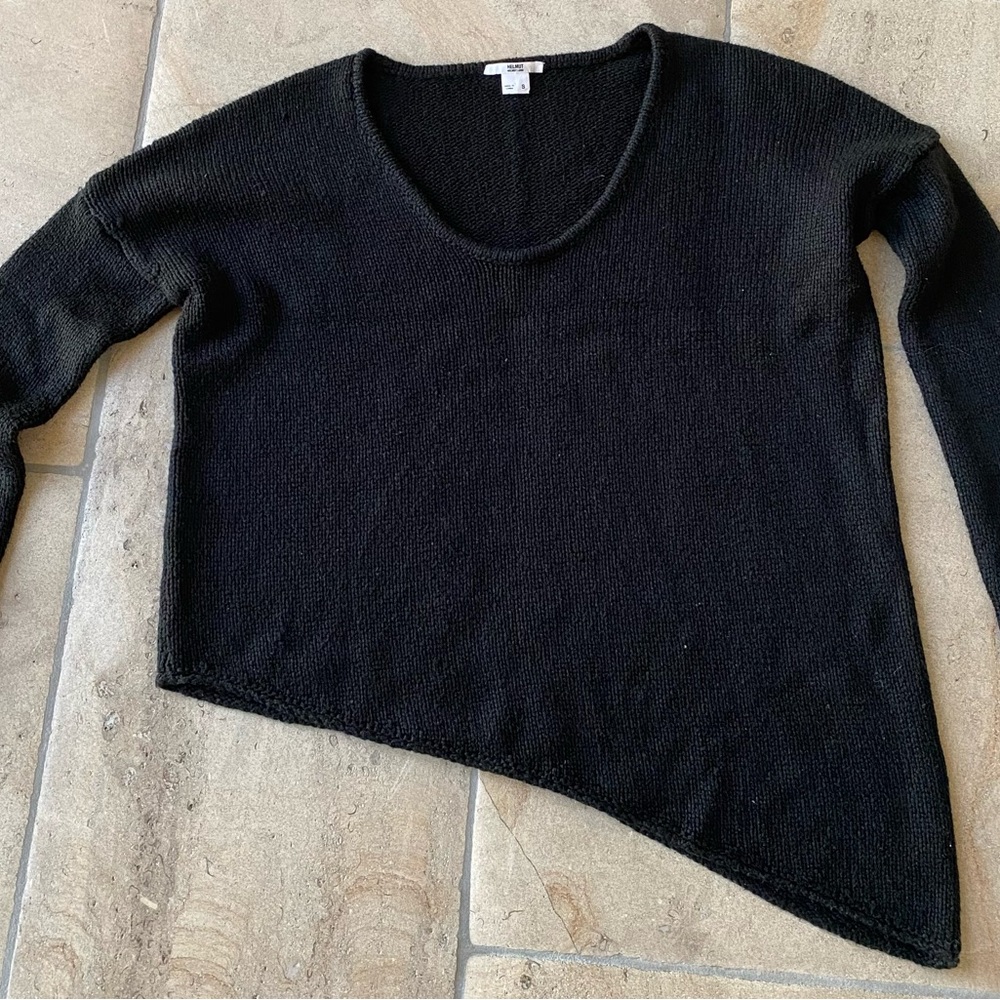 Helmut Lang Black Asymmetrical Sweater